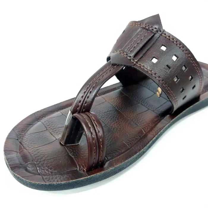 Flite Brown Kolhapuri Slippers for Men - Image 3